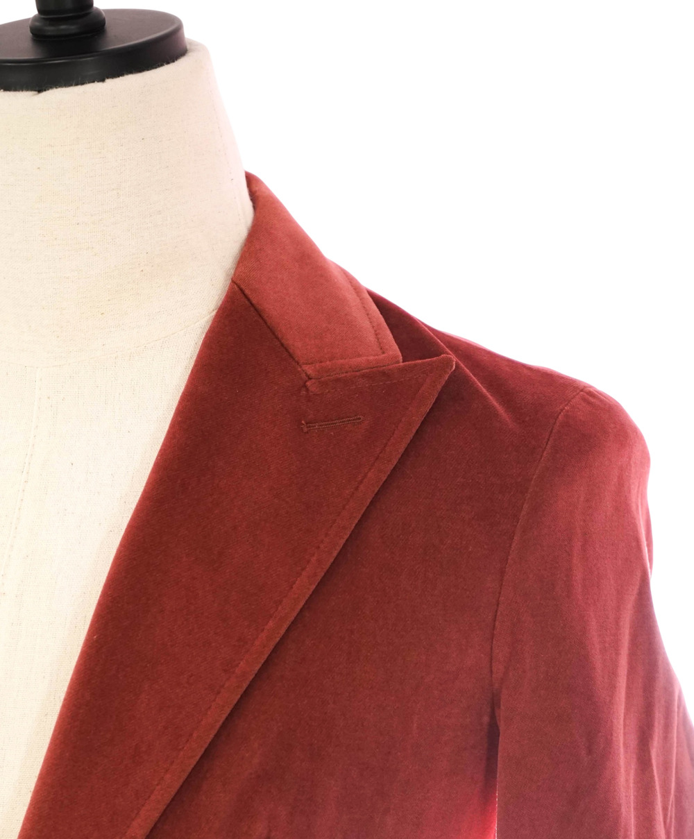 $1,195 ELEVENTY - Pink Velvet Peak Lapel Blazer - 2 US 40EU